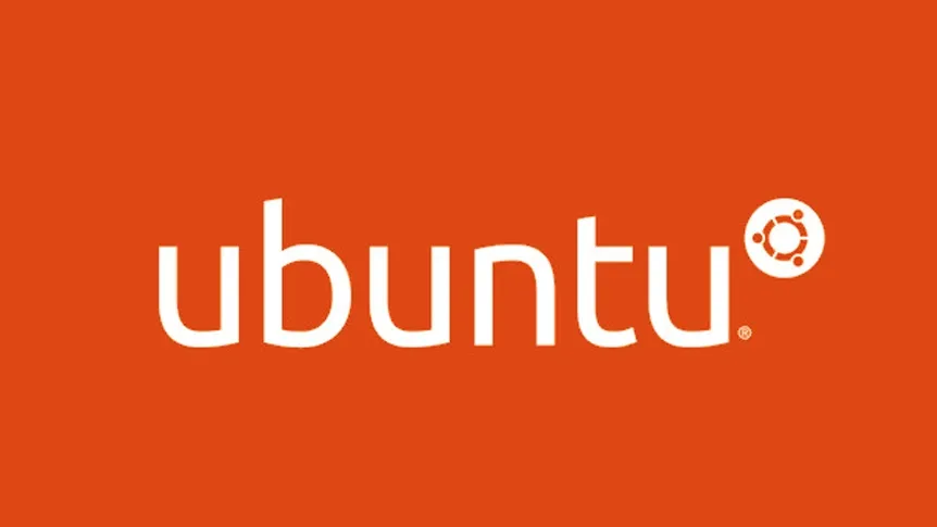 Logo Ubuntu - sistem de operare Linux open source cu design modern pe fond portocaliu